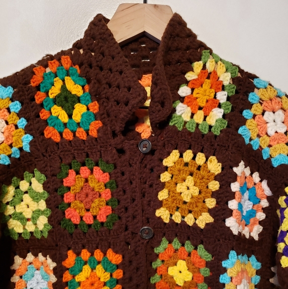 🔥VINTAGE | Grandma's Hand-Crocheted Jacket 1970s - Picture 6 of 16